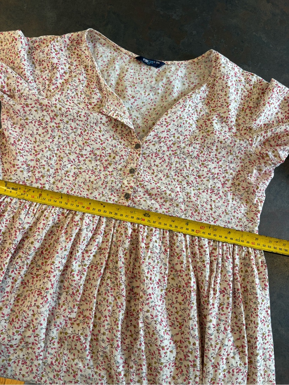 Soft Pink 100% Cotton Floral Maxi Dress with Button Front 2XL - Picture 2 of 9